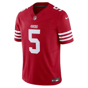 Trey lance san francisco 49ers nike vapor f.u.s.e. limited jersey Scarlet M