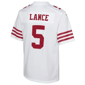 Trey lance san francisco 49ers nike youth game jersey White Yth L