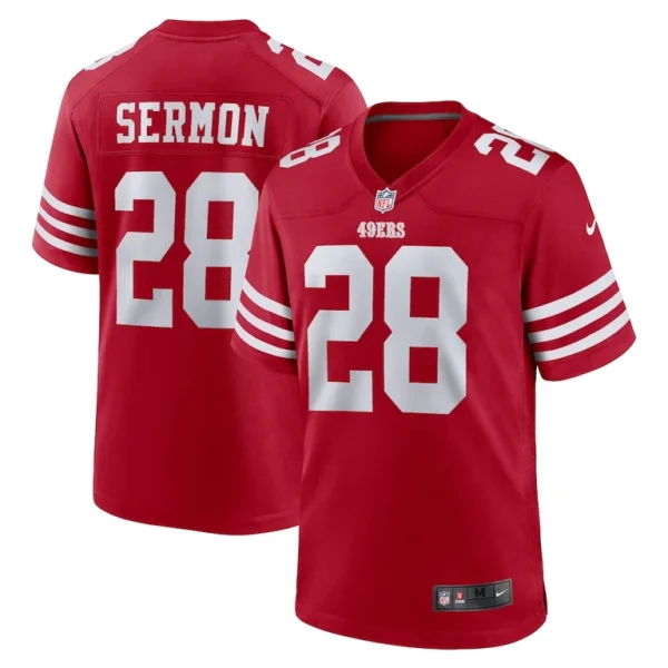 Trey sermon san francisco 49ers nike player game jersey Scarlet