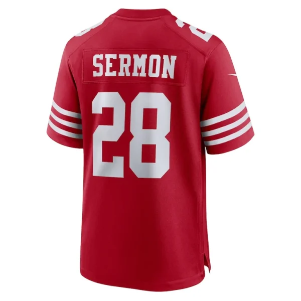 Trey sermon san francisco 49ers nike player game jersey Scarlet L