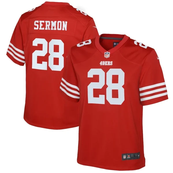 Trey sermon san francisco 49ers nike youth game jersey Scarlet