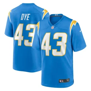 Troy dye los angeles chargers nike game jersey Powder blue