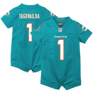 Tua tagovailoa miami dolphins nike newborn infant game romper jersey Aqua