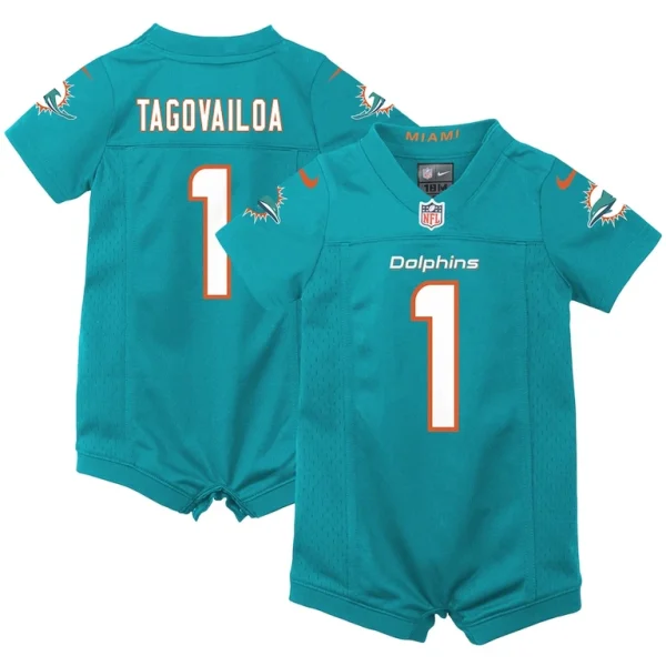 Tua tagovailoa miami dolphins nike newborn infant game romper jersey Aqua