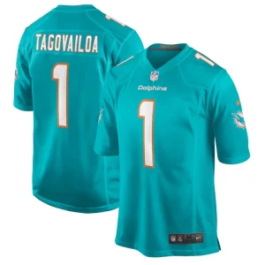 Tua tagovailoa miami dolphins nike player game jersey Aqua