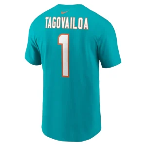 Tua tagovailoa miami dolphins nike player name number t shirt Aqua L