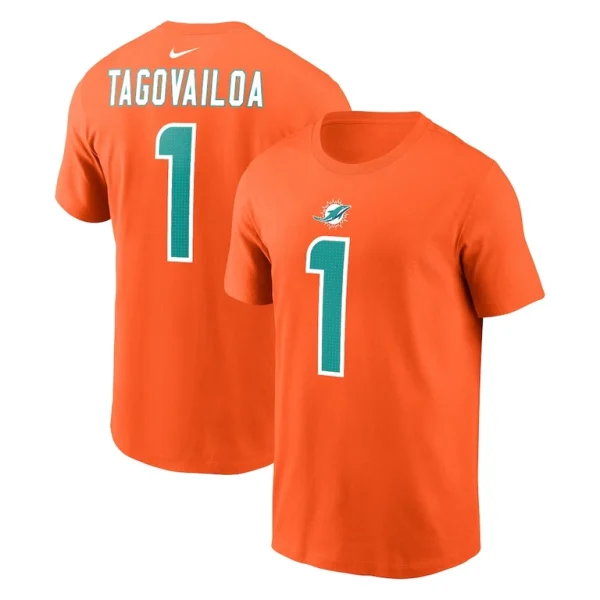 Tua tagovailoa miami dolphins nike player name number t shirt Orange