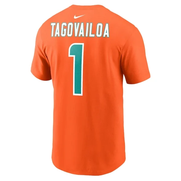Tua tagovailoa miami dolphins nike player name number t shirt Orange L