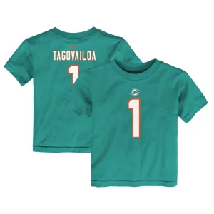 Tua tagovailoa miami dolphins nike toddler player name number t shirt Aqua