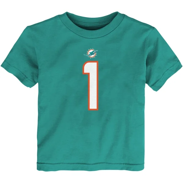 Tua tagovailoa miami dolphins nike toddler player name number t shirt Aqua 3T