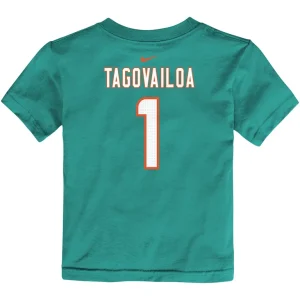 Tua tagovailoa miami dolphins nike toddler player name number t shirt Aqua 4T