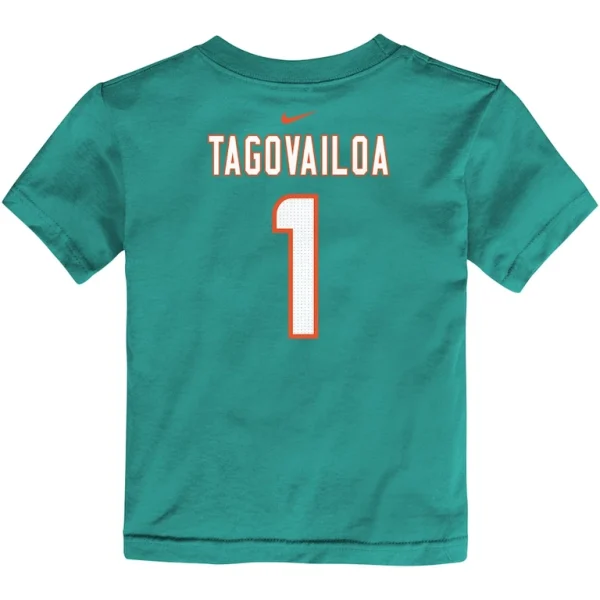Tua tagovailoa miami dolphins nike toddler player name number t shirt Aqua 4T