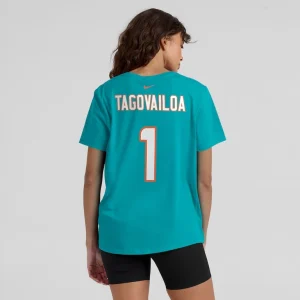 Tua tagovailoa miami dolphins nike womens name number t shirt Aqua 2XL