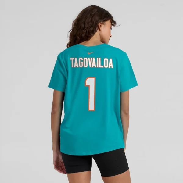 Tua tagovailoa miami dolphins nike womens name number t shirt Aqua 2XL