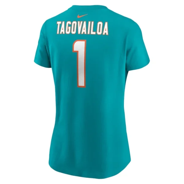 Tua tagovailoa miami dolphins nike womens player name number t shirt Aqua L