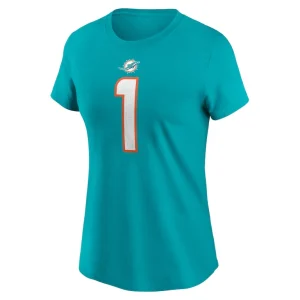 Tua tagovailoa miami dolphins nike womens player name number t shirt Aqua M