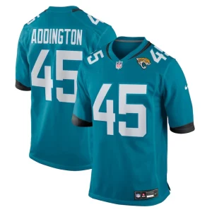 Tucker addington jacksonville jaguars nike team game jersey Teal