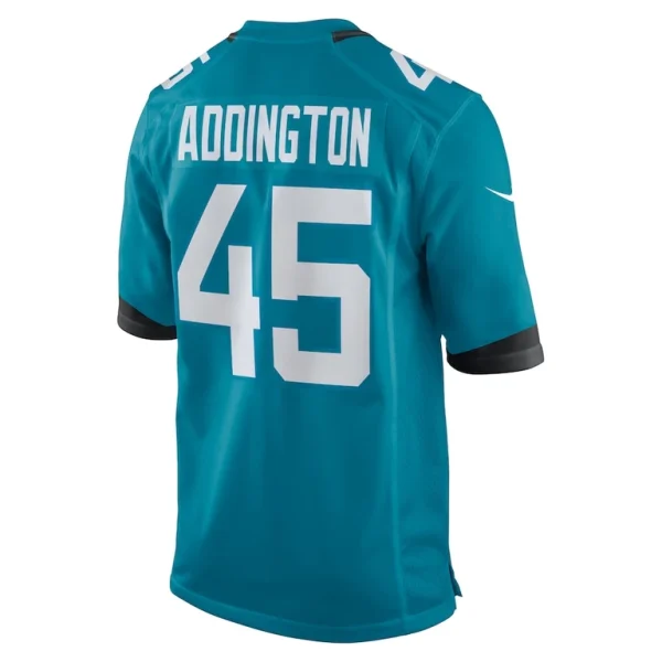 Tucker addington jacksonville jaguars nike team game jersey Teal L