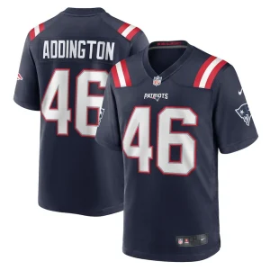 Tucker addington new england patriots nike home game player jersey Navy