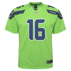 Tyler lockett seattle seahawks nike youth game jersey Neon green Yth M