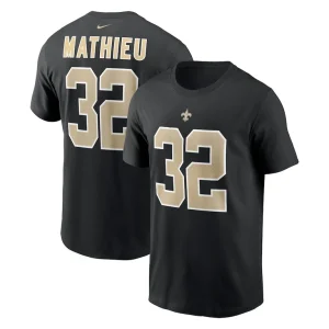 Tyrann mathieu new orleans saints nike player name number t shirt Black