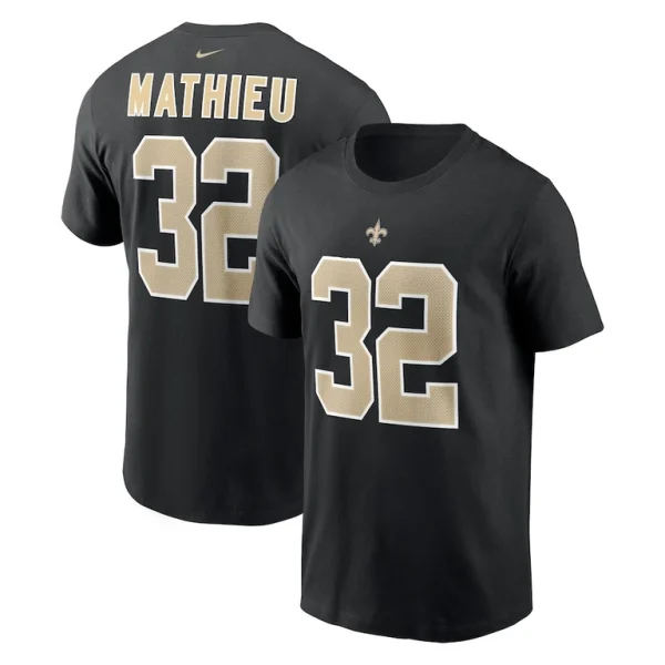 Tyrann mathieu new orleans saints nike player name number t shirt Black