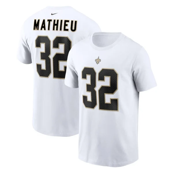 Tyrann mathieu new orleans saints nike player name number t shirt White