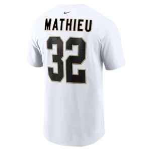 Tyrann mathieu new orleans saints nike player name number t shirt White L