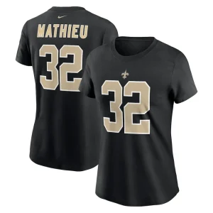 Tyrann mathieu new orleans saints nike womens player name number t shirt Black