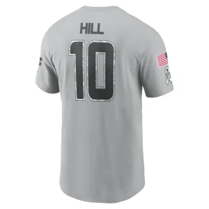 Tyreek hill miami dolphins nike 2024 salute to service name number t shirt Gray L
