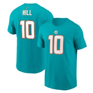 Tyreek hill miami dolphins nike player name number t shirt Aqua