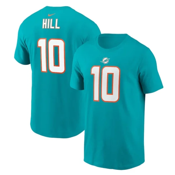 Tyreek hill miami dolphins nike player name number t shirt Aqua