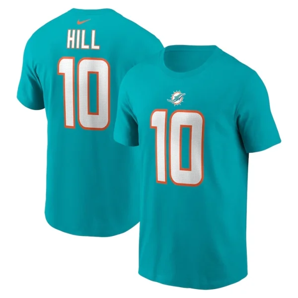 Tyreek hill miami dolphins nike player name number t shirt Aqua