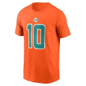 Tyreek hill miami dolphins nike player name number t shirt Orange M