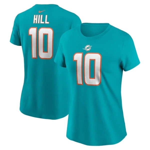 Tyreek hill miami dolphins nike womens player name number t shirt Aqua