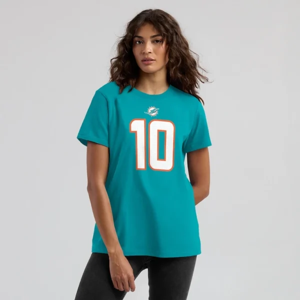 Tyreek hill miami dolphins nike womens player name number t shirt Aqua XL