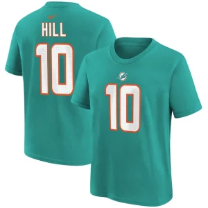 Tyreek hill miami dolphins nike youth player name number t shirt Aqua