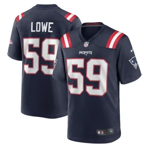 Vederian lowe new england patriots nike team game jersey Navy