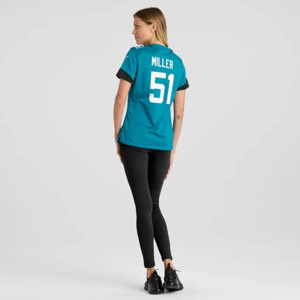 Ventrell miller jacksonville jaguars nike womens game jersey Teal 2XL
