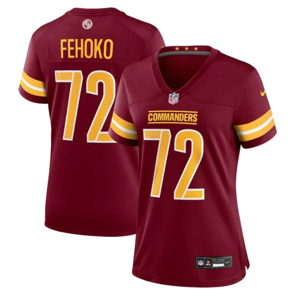 Viliami fehoko jr. washington commanders nike womens team game jersey Burgundy