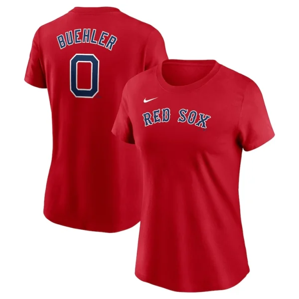 Walker buehler boston red sox nike womens fuse name number t shirt Red