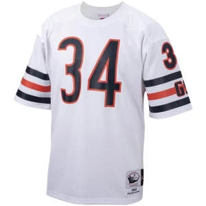 Walter payton chicago bears mitchell ness big tall 1985 retired player replica jersey White 3XB