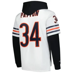 Walter payton chicago bears mitchell ness player name number hoodie legacy jersey White L