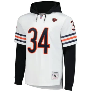 Walter payton chicago bears mitchell ness player name number hoodie legacy jersey White M