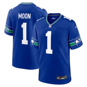 Warren moon seattle seahawks nike throwback retired player game jersey Royal