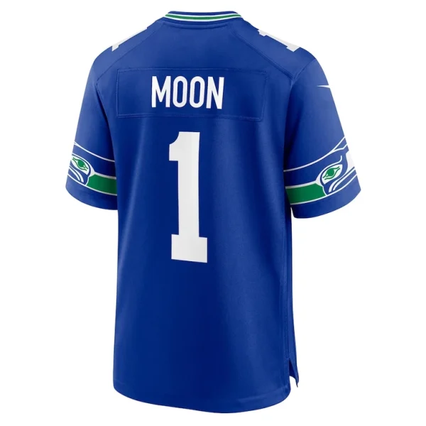 Warren moon seattle seahawks nike throwback retired player game jersey Royal L