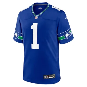 Warren moon seattle seahawks nike throwback retired player game jersey Royal M