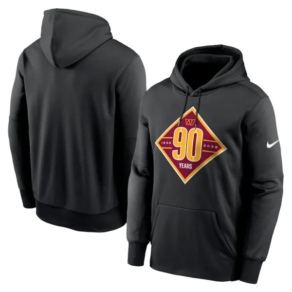 Washington commanders nike 90th anniversary therma performance pullover hoodie Black