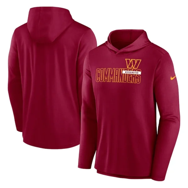 Washington commanders nike lightweight performance hooded long sleeve t shirt Burgundy