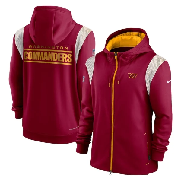 Washington commanders nike performance sideline lockup full zip hoodie Burgundy